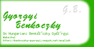 gyorgyi benkoczky business card